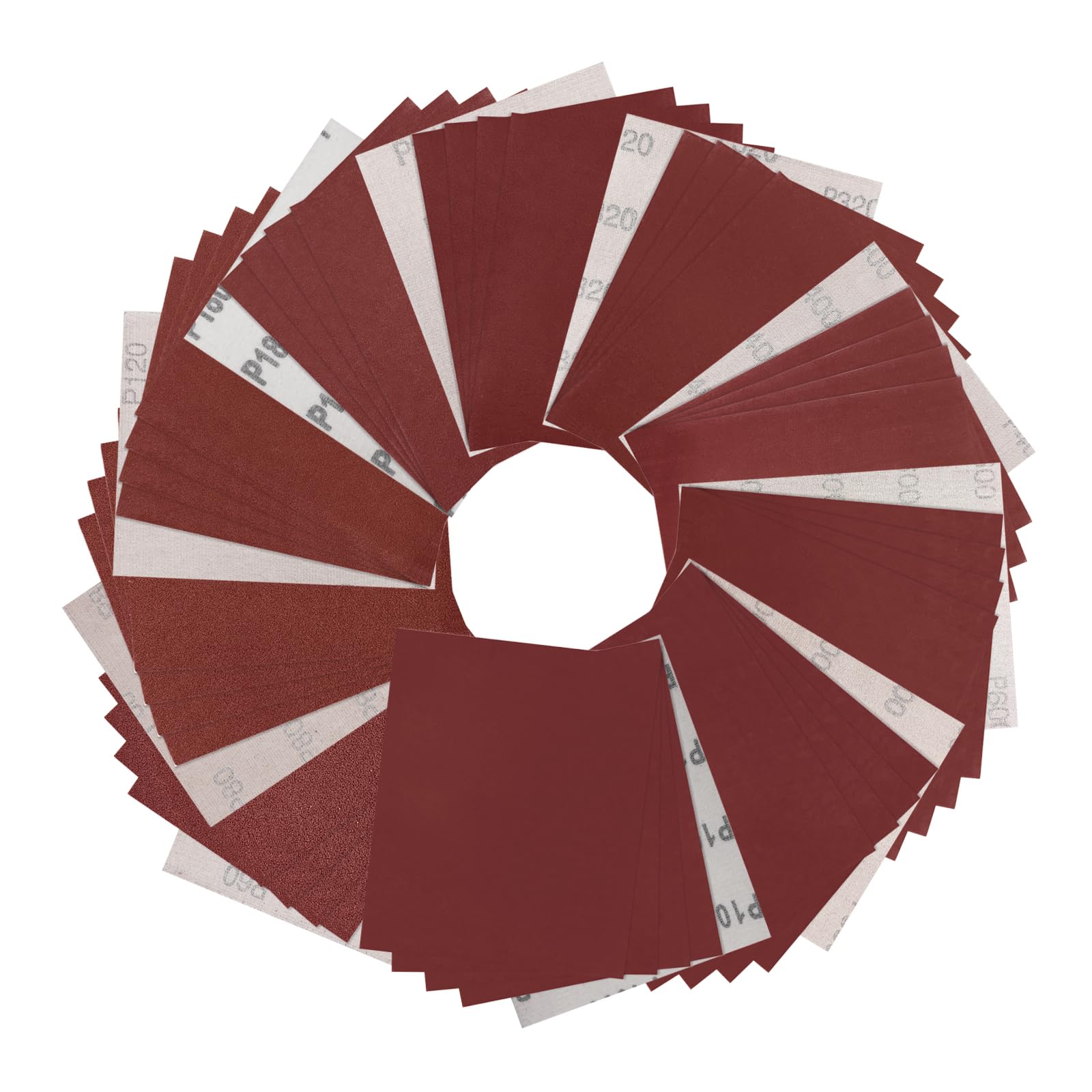 1/4 Sheet Palm Sander Sandpaper, 50-Piece Sandpaper Variety Pack (60-1000 Grit) - 5.5