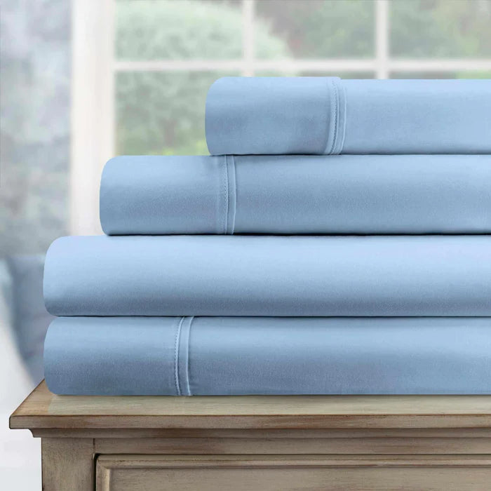 Luxury 700 Thread Count Egyptian Cotton Sheet Set - Eco Friendly, Breathable & Hypoallergenic - Perfect for Bedroom, Hotel, or Guest Room Comfort