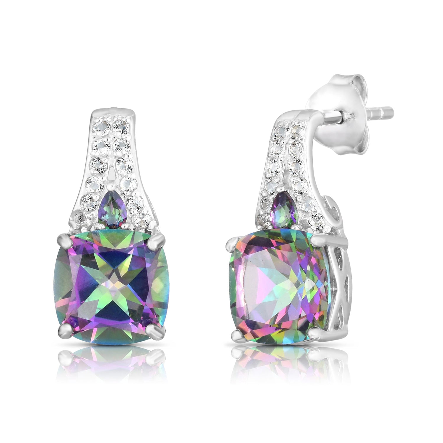 Exquisite Cushion Cut Gemstone Earrings for Women - Elegant Dangle Drop Earrings for Wedding, Party & Special Occasions