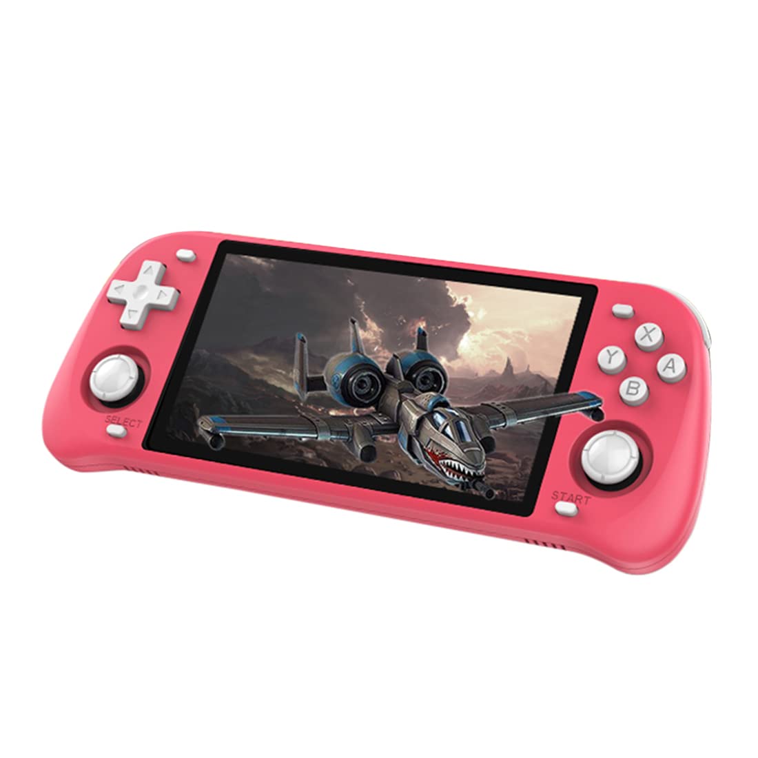 POWKIDDY RGB10 MAX 2 Handheld Game Console - 5 Inch Portable Retro Gaming Device with 17000 Preloaded Games, 128GB Storage (Pink) - Perfect for Travel, Commuting & Family Entertainment