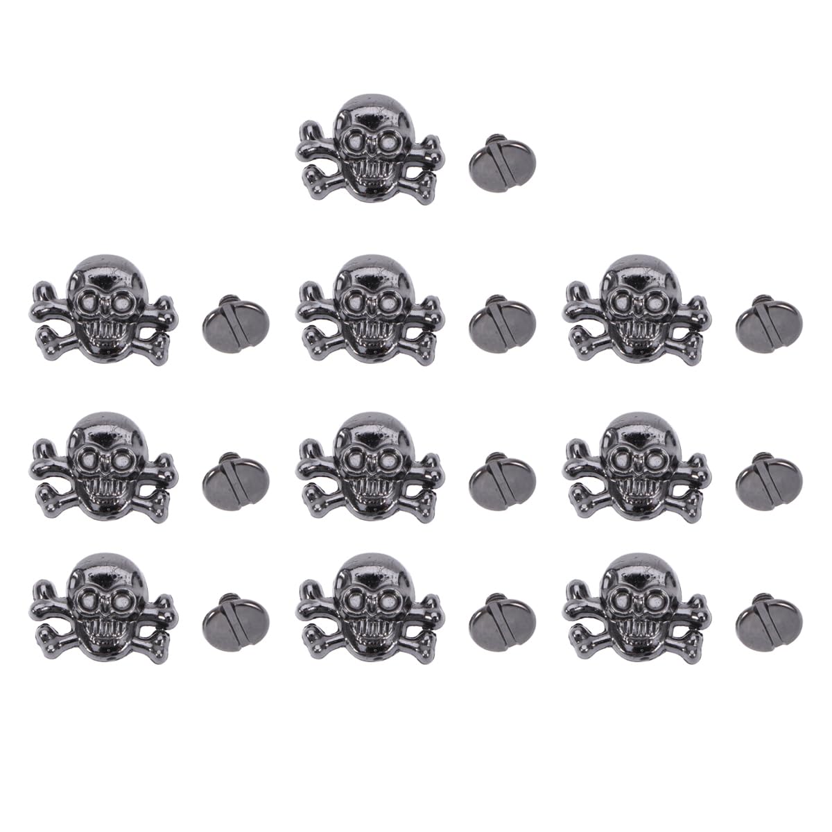 SUPVOX 10Pcs Punk Skull Head Studs - DIY Metal Rivets for Leather Craft, Shoes, Bags, Belts & Clothing - Gothic Fashion Accessories for Punk Style Outfits & Costume Parties