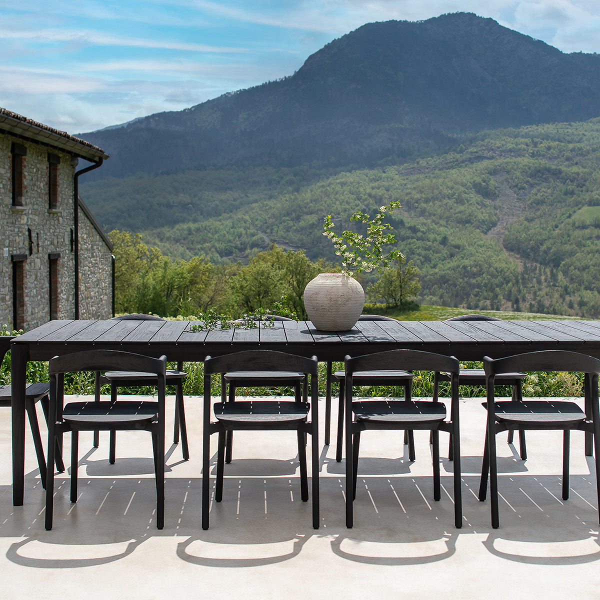 Premium Bok Rectangle Outdoor Dining Table - Weather-Resistant Patio Furniture for Garden, Deck, and Backyard Dining
