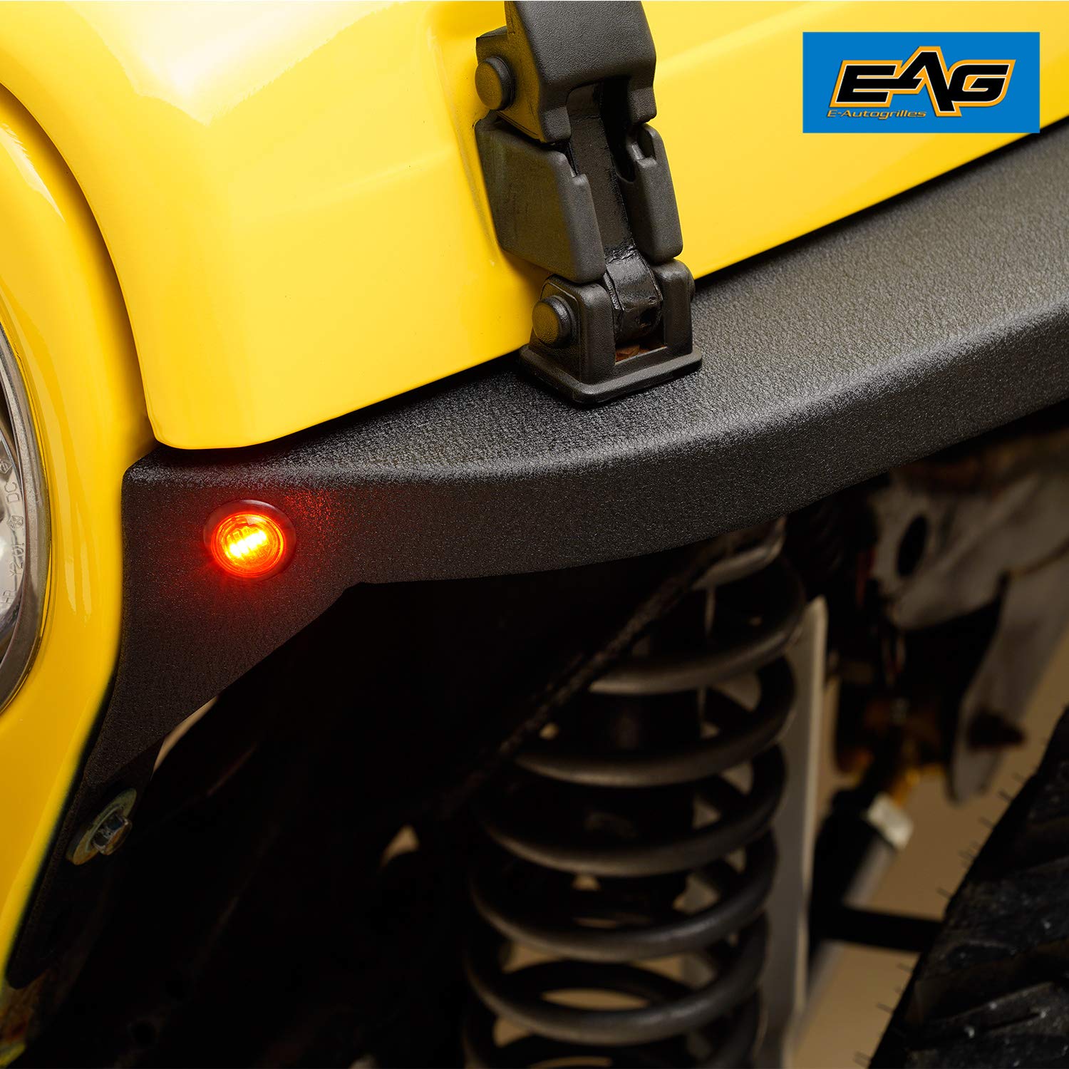 EAG Steel Front Fender Flare with LED Lights for Jeep Wrangler TJ 1997-2006 | Off-Road Accessories for Enhanced Style & Protection