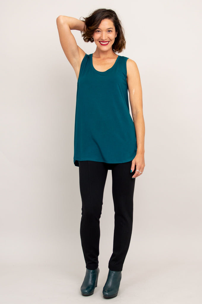Eco-Friendly Bamboo Jazz Tank Top for Women - Soft & Breathable Teal Casual Wear - Perfect for Yoga, Gym & Summer Outfits