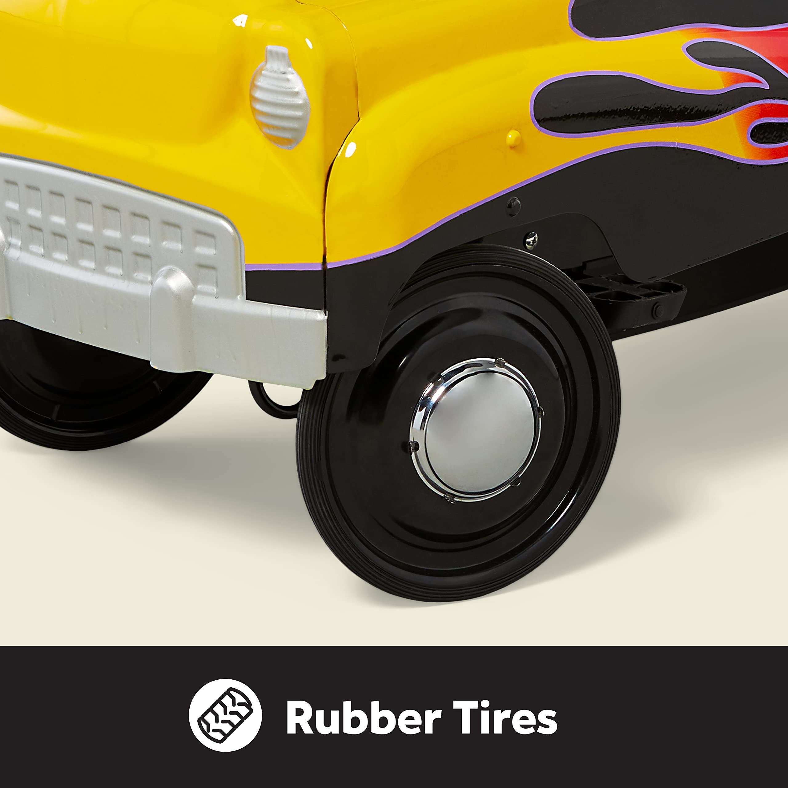 Kid Trax Toddler Classic Pedal Car for Kids Ages 3-5 Years | Durable Steel Construction | 60 lbs Weight Capacity | Street Rod Style Ride-On Toy - Perfect for Outdoor Play, Backyard Fun & Preschooler Development