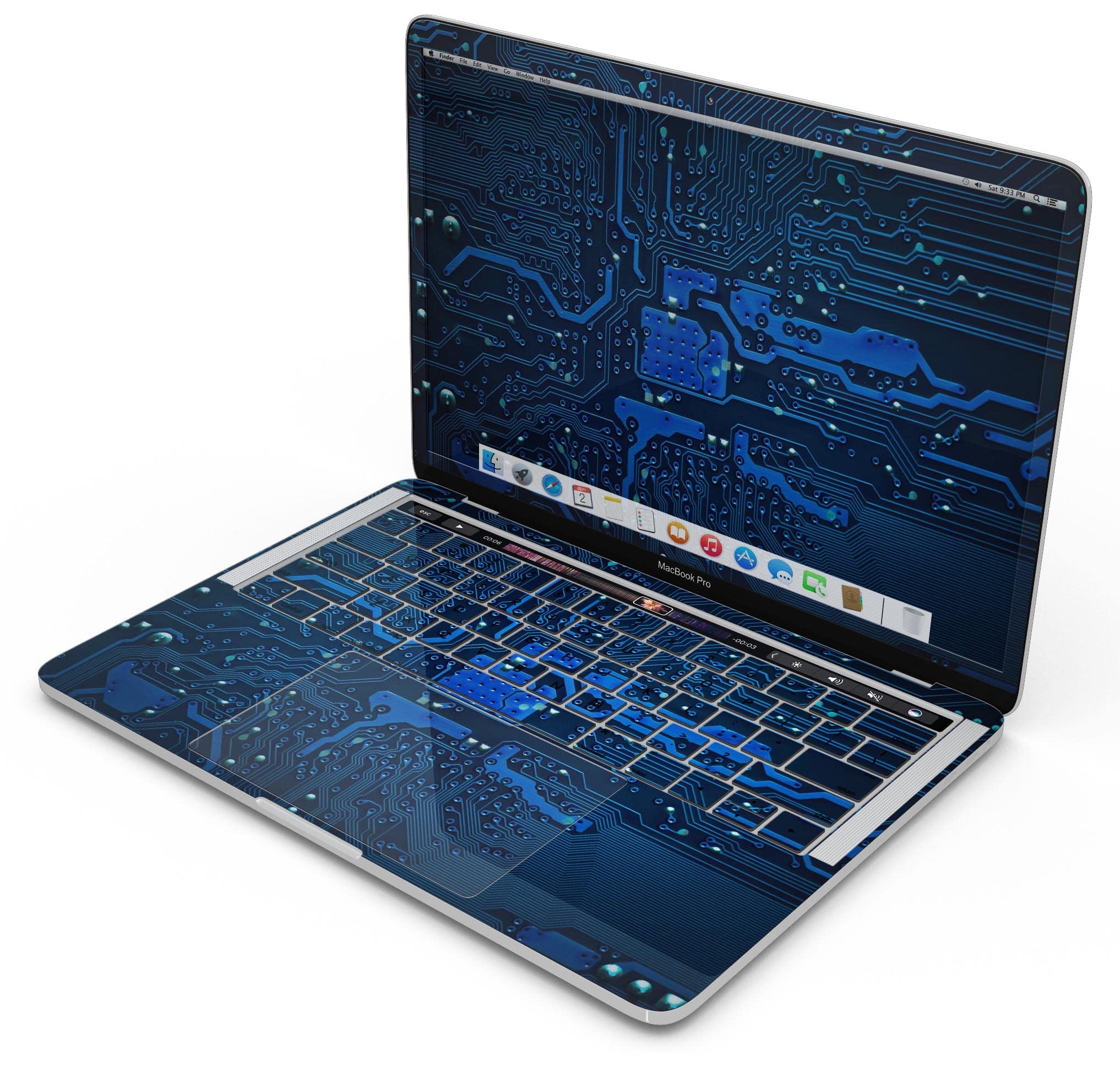 Electric Circuit Board Full-Body Wrap Scratch Resistant Decal Skin Kit for MacBook 13