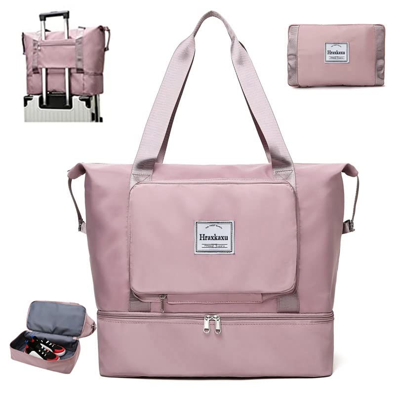 Large Capacity Foldable Travel Duffle Bag for Women - Lightweight Weekender Overnight Bag with Shoe Compartment, Perfect for Gym, Sports, Workout & Weekend Getaways | Carry-On Approved Travel Accessory