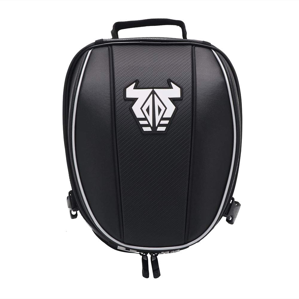 Waterproof Motorcycle Seat Tail Bag & Backpack - Dual Luggage Saddle Bags for Motorbike Travel (White) | Durable Storage for Commuting, Road Trips & Adventure Riding