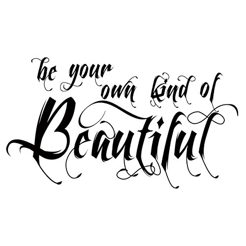 Vinyl Inspirational Wall Decal - 'Be Your Own Kind of Beautiful' Quote Sticker for Girls Room, Bedroom & Nursery Decor - White Home Art Lettering for Motivational Wall Design