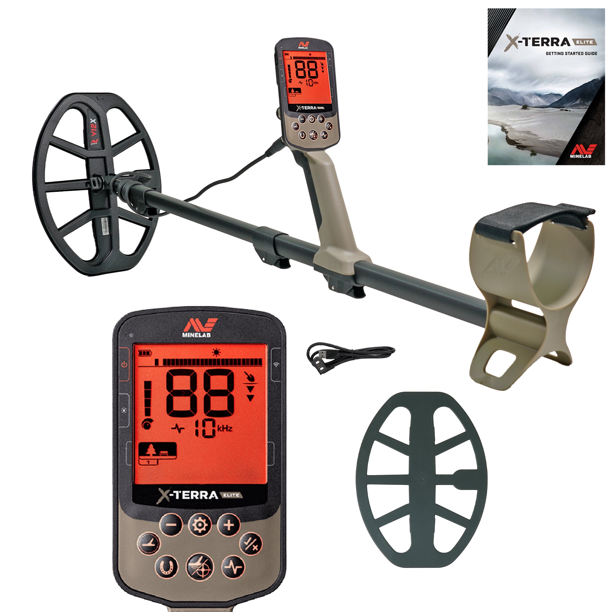 Minelab X TERRA ELITE Waterproof Metal Detector with Pro Find 20 Pinpointer - Professional Gold & Treasure Hunting Kit for Beach, Park & Outdoor Adventures