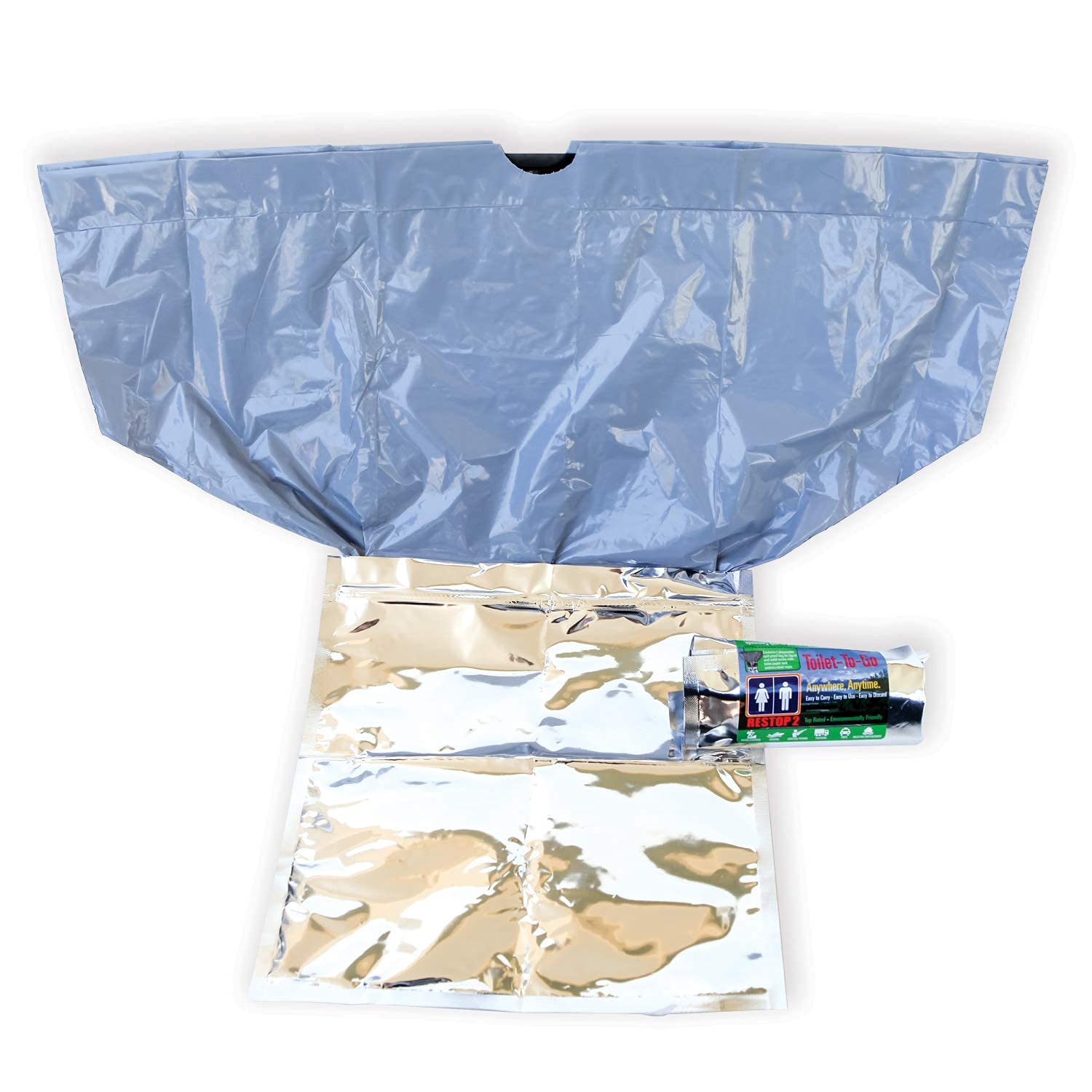 2-Pack Wilderness Toilet Kit - 5 Leak-Proof Portable Waste Bags for Solid & Liquid Waste + Mesh Tote | Camping, Hiking, Emergency Preparedness & Outdoor Adventures