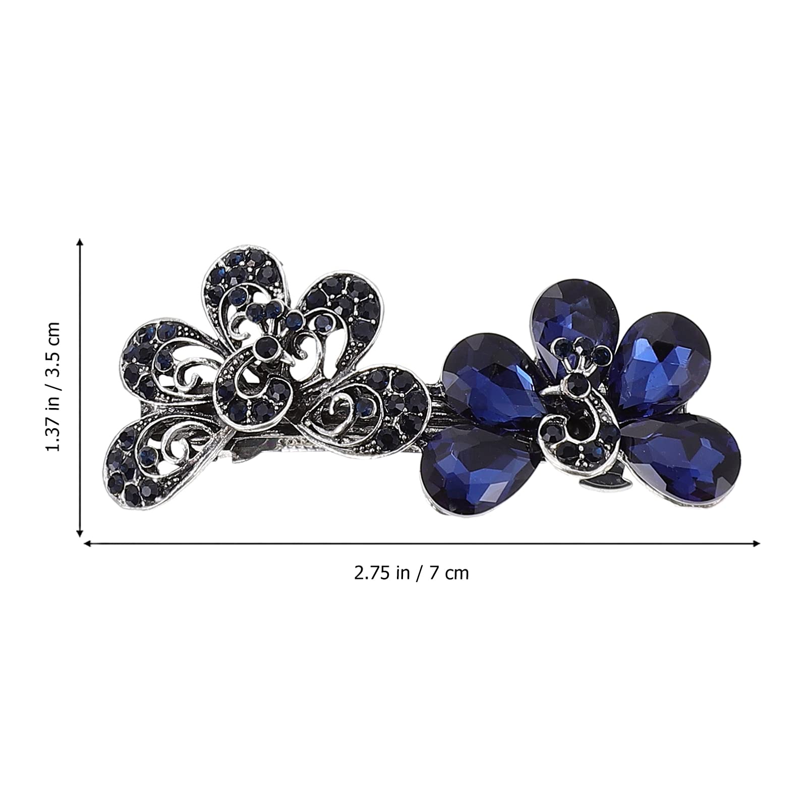 Beaupretty Crystal Rhinestones Hair Barrettes - 6pcs Vintage French Hair Clips with Butterfly Design for Women & Girls - Perfect for Bridal, Party, Prom, and Everyday Wear