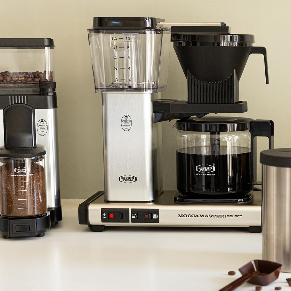 Moccamaster KBG Select Coffee Maker - 1.25L Brushed Silver Filter Coffee Machine for Home & Office Use | Perfect for Daily Brewing, Entertaining Guests & Coffee Enthusiasts