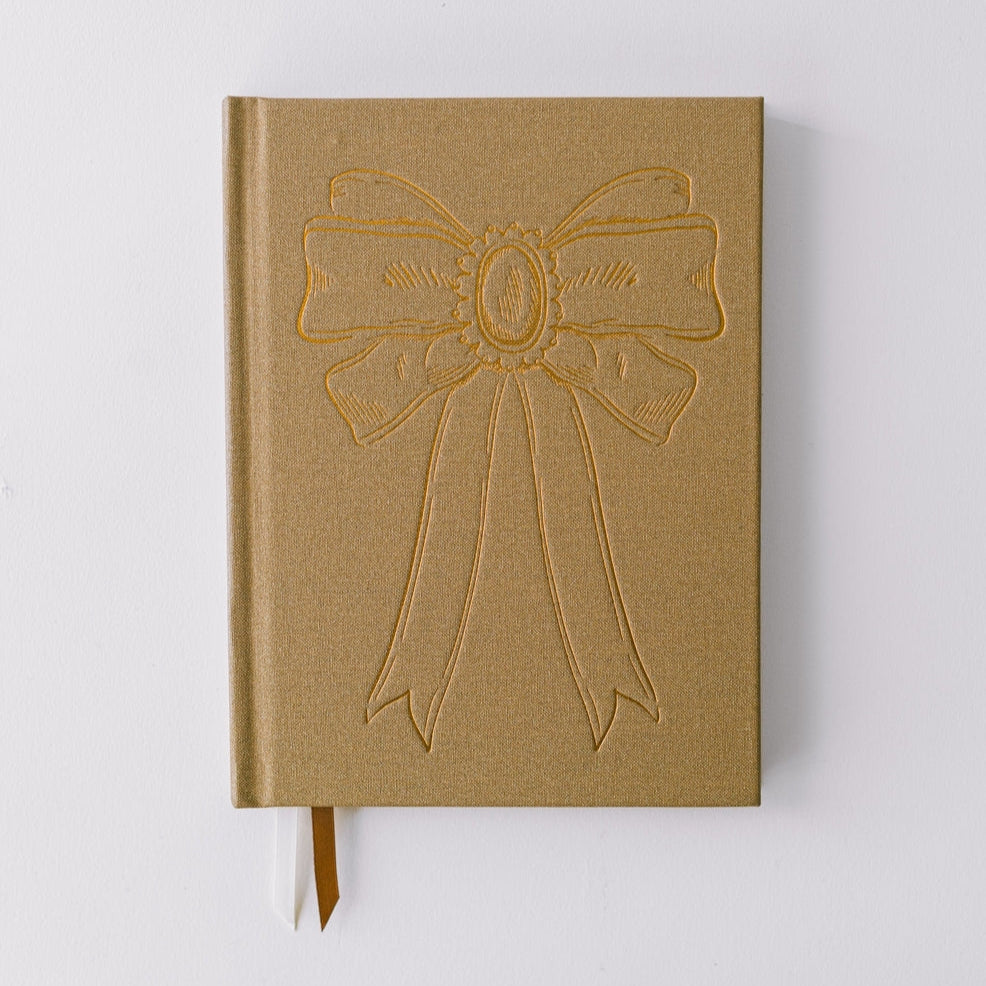 Premium Foil Bow Bookcloth Hardcover Notebook - Elegant Journal for Writing, Note Taking & Gift Giving - Perfect for School, Office & Travel
