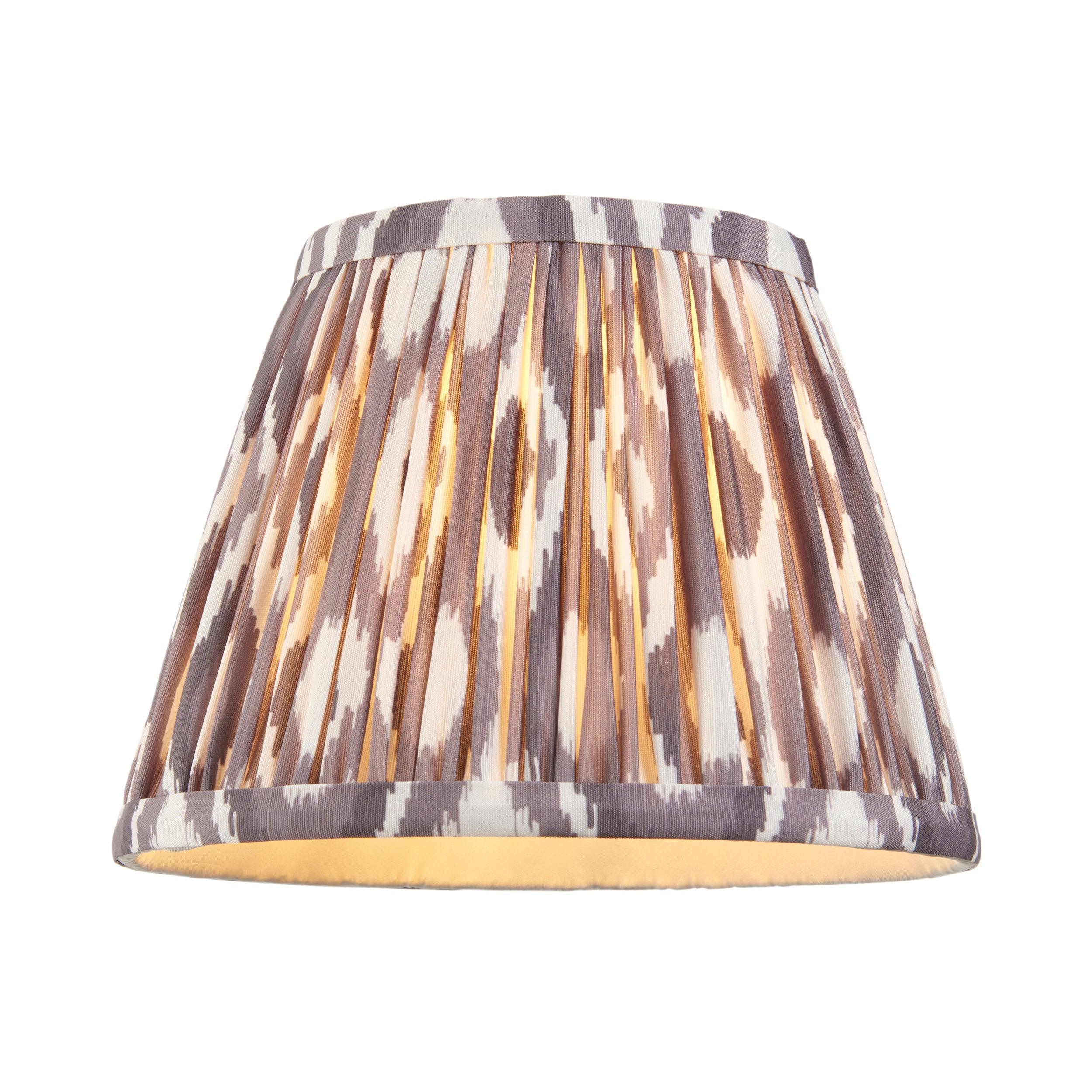 Vintage Dome T Bar Brass Wall Light with Ikat 20cm Pearl Grey Shade - Elegant Sconce for Bedroom, Hallway & Living Room Lighting