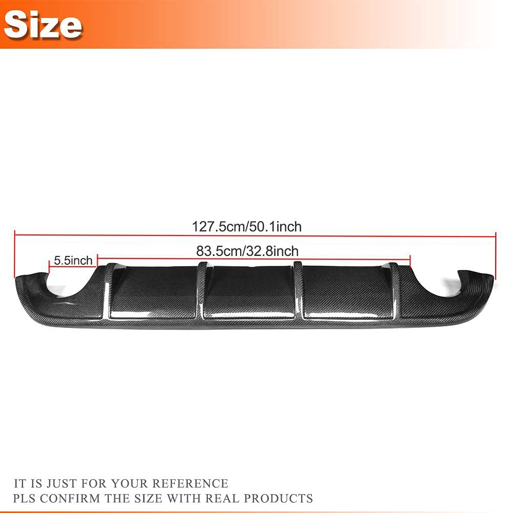 Carbon Fiber Rear Diffuser for Infiniti Q50 Sedan 2014-2017 | Lower Bumper Lip Spoiler Body Kit | Enhances Aerodynamics & Style | Perfect for Street Racing & Car Shows