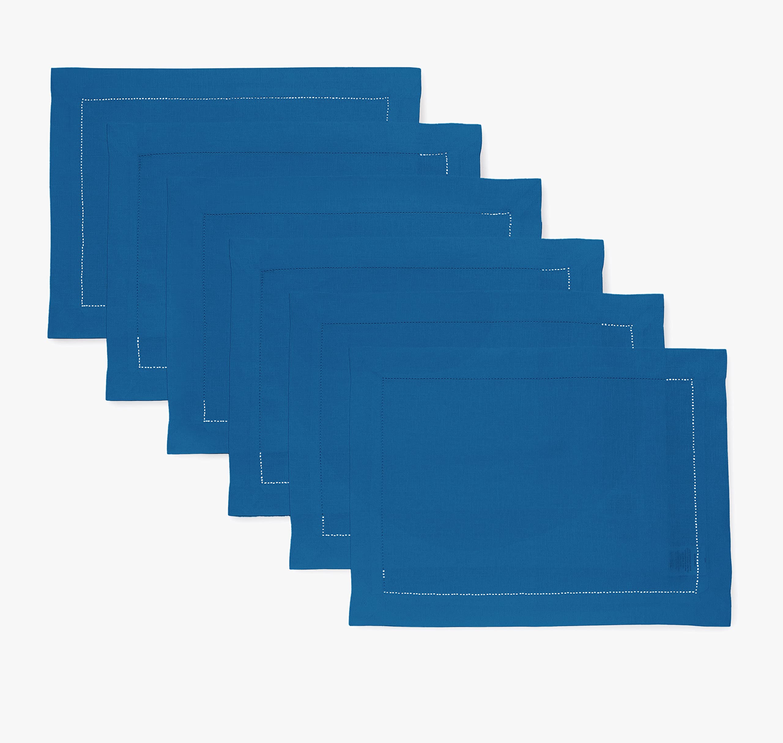 Solino Home 100% Pure Linen Placemats Set of 6 - 14