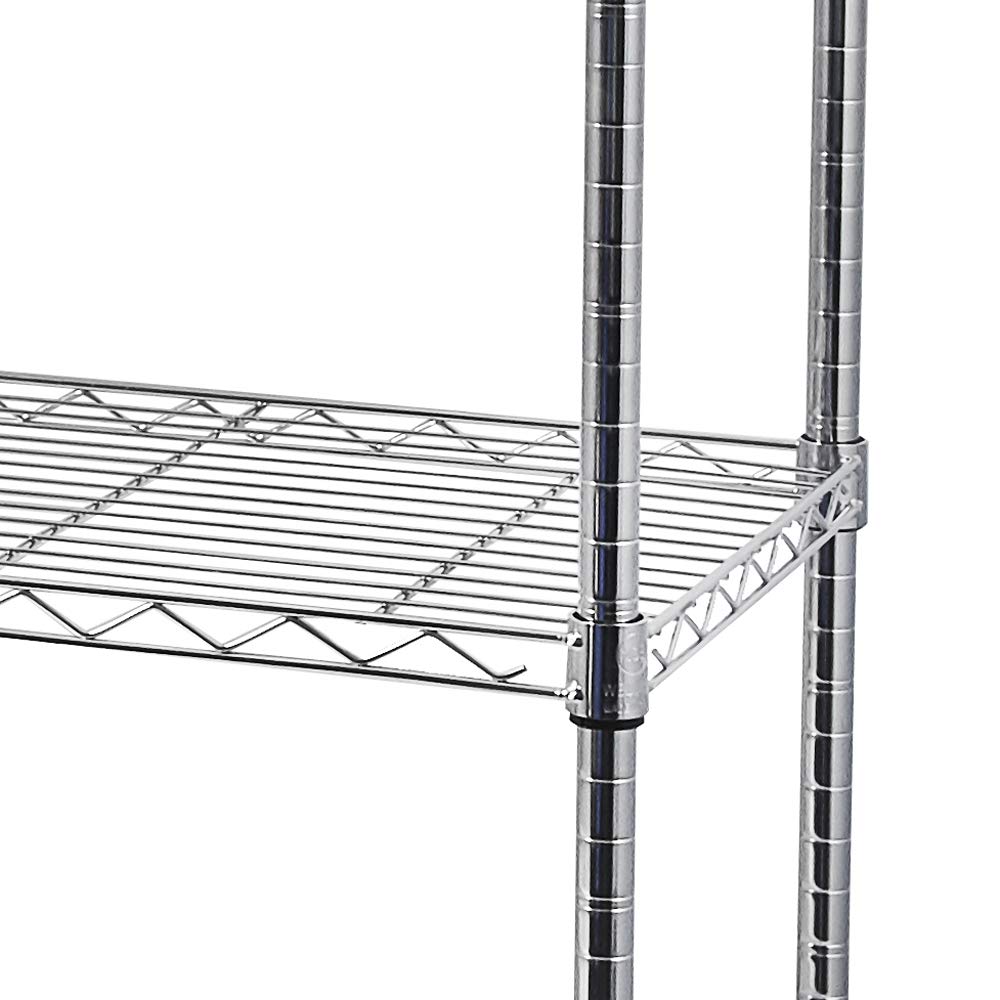 5-Tier Adjustable Metal Storage Shelf - Heavy Duty Wire Shelving Unit for Pantry, Closet, Kitchen, Laundry & Bathroom Organization - Space Saving Storage Rack (Silver) - Perfect for Home, Office & Garage Storage Solutions