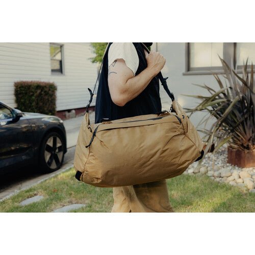 Peak Design Travel Duffel Bag 50L - Waterproof Carry-On Duffel for Travel & Adventure - Perfect for Camping, Hiking & Air Travel (Coyote Color)