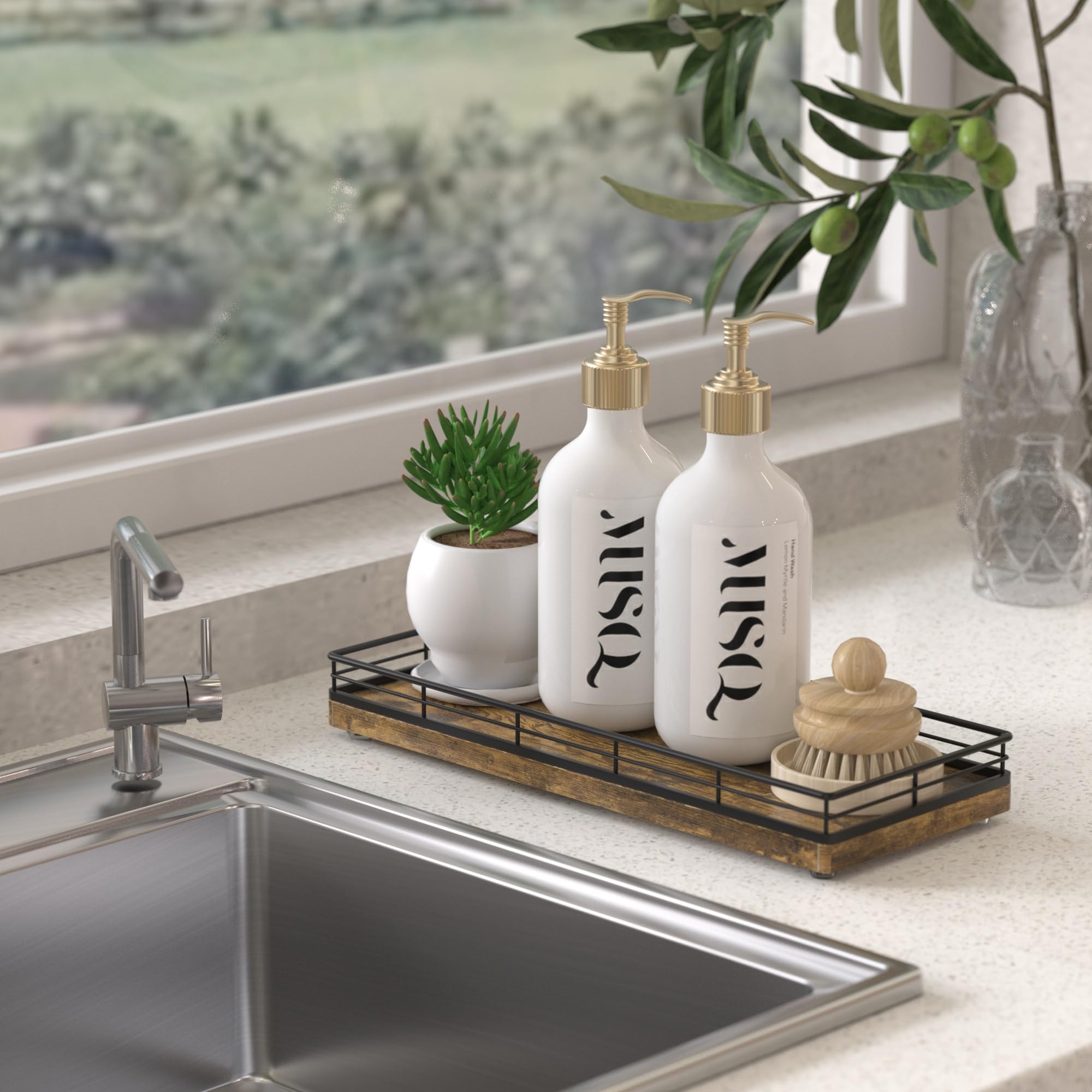 Rustic Wood Toilet Tank Tray - 11.2