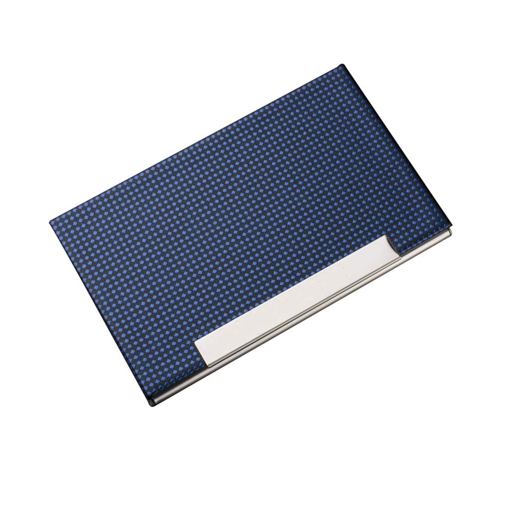 Premium Men's Business Card Holder - Holds 12 Cards, Portable for Professionals (Blue, 9.3x5.8cm) - Ideal for Networking & Meetings