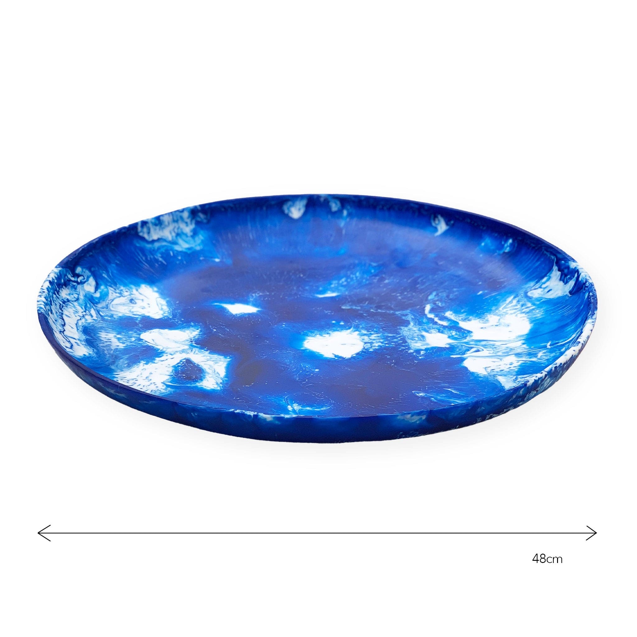 Premium Large Resin Swirl Platter - Lapis Blue Handcrafted Serving Tray for Charcuterie, Cheese & Entertaining - Elegant Party & Home Decor Serving Dish