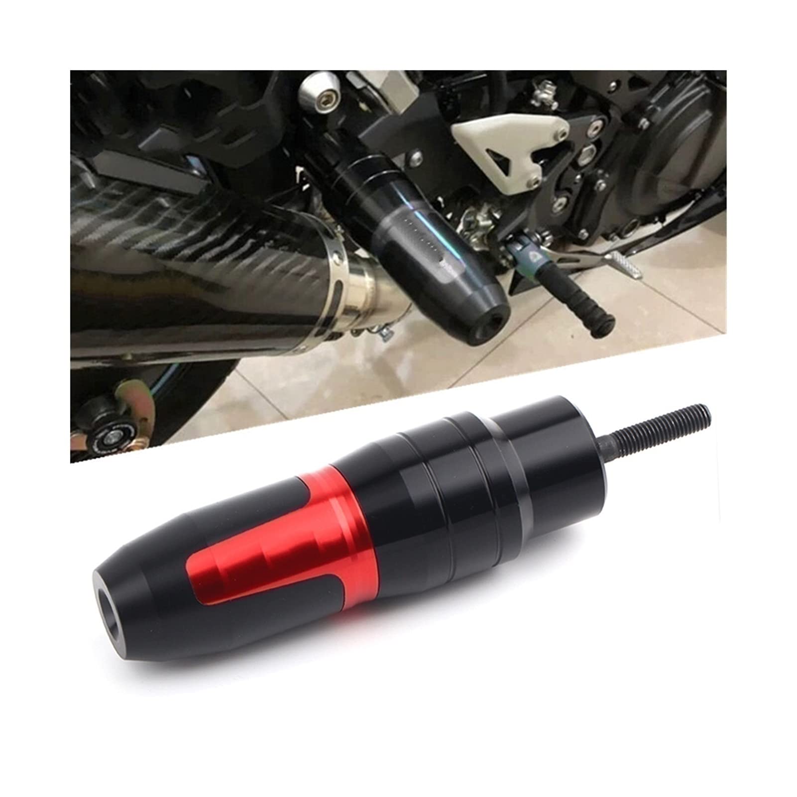 YAMAHA MT03 2010-2020 Motorcycle Frame Sliders - Crash Protection Kit with Logo, Exhaust Protector & Fairing Side Guards (Red) - Perfect for Street Riding, Commuting & Accident Prevention