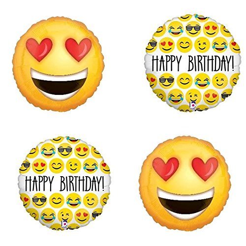 Emoji Happy Birthday Balloon Set - Colorful Party Decorations for Birthdays, Celebrations & Events - Perfect for Indoor & Outdoor Parties
