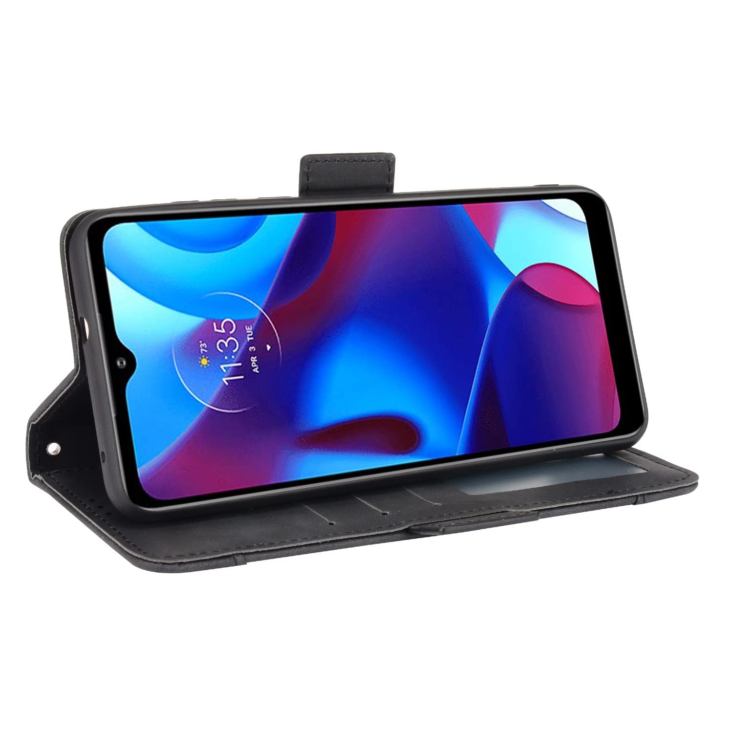 Premium PU Leather Wallet Case for Motorola Moto G Pure (2021) - 5 Card Slots RFID Protection | Slim Protective Phone Cover with Card Holder | Perfect for Daily Use, Travel & Business (Black)