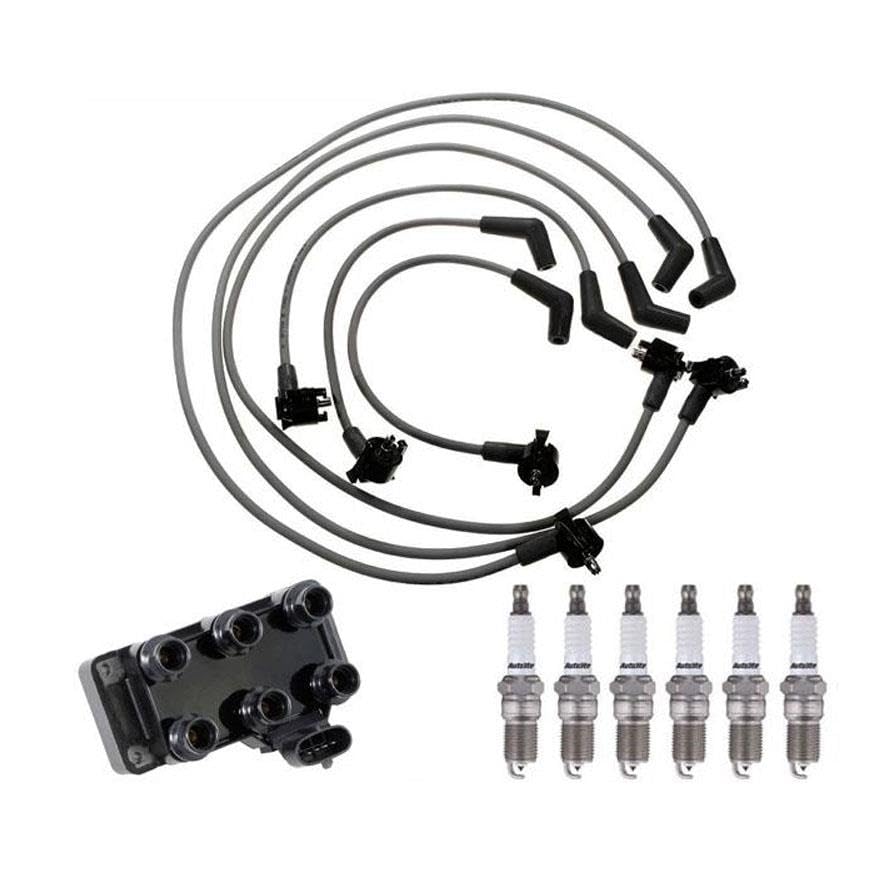 High-Performance Ignition Wires, Spark Plugs & Coil Pack Replacement Kit for 1999-2000 Ford Mustang 3.8L V6 - Compatible with Models from 01/99-2000 - Improves Engine Performance & Fuel Efficiency - Perfect for Daily Driving & Performance Upgrades