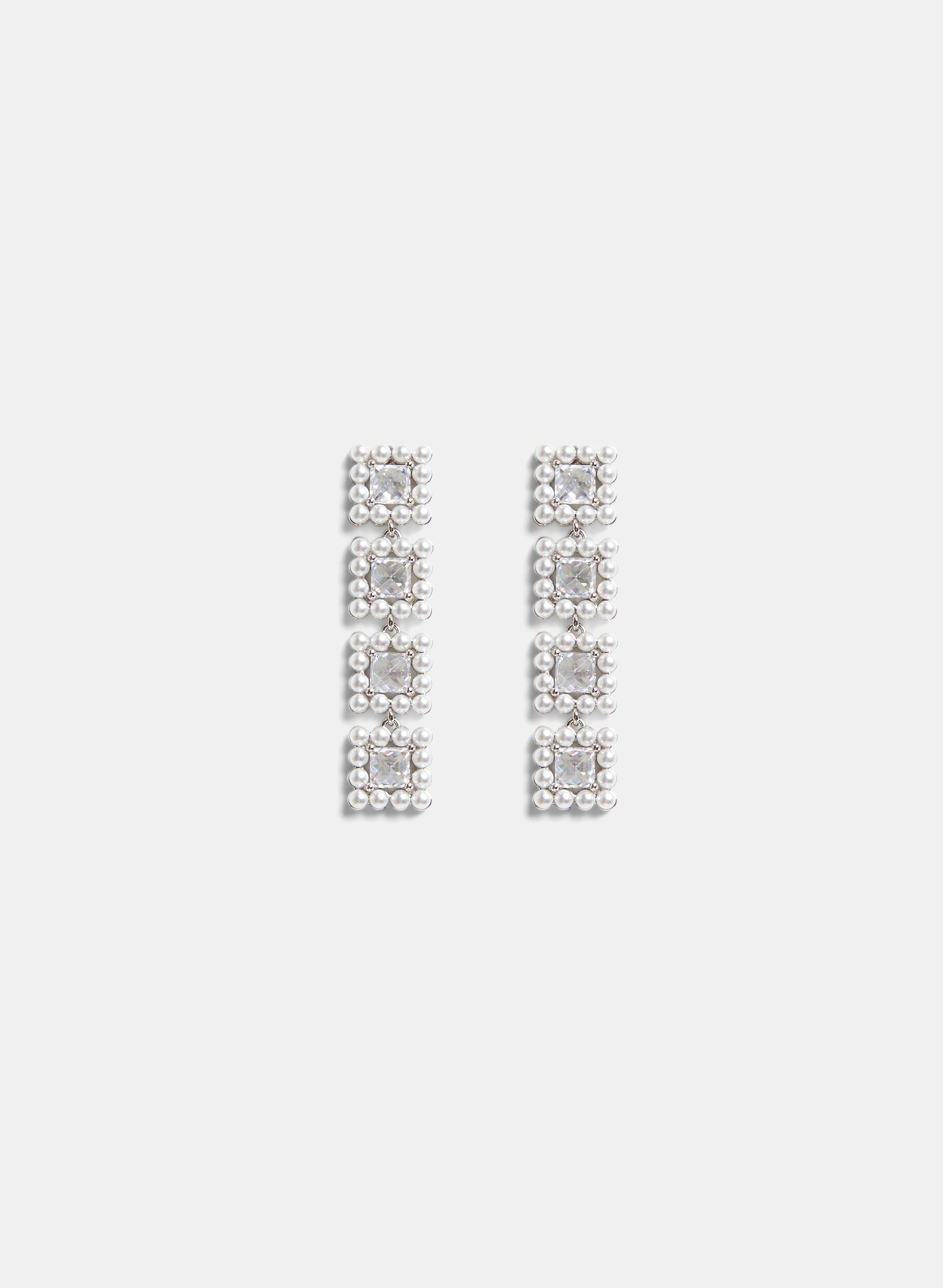 Elegant Crystal Tiered Drop Earrings for Women - Sparkling Dangling Jewelry for Party, Wedding & Evening Events | Fashionable Gift for Her
