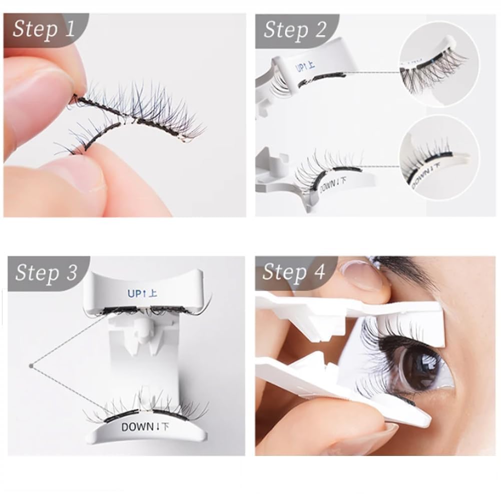 Lumilux Brillash Magnetic Eyelash Kit - Reusable No Glue False Lashes with Applicator - Natural Looking Eyelash Extensions for Daily Wear & Special Occasions