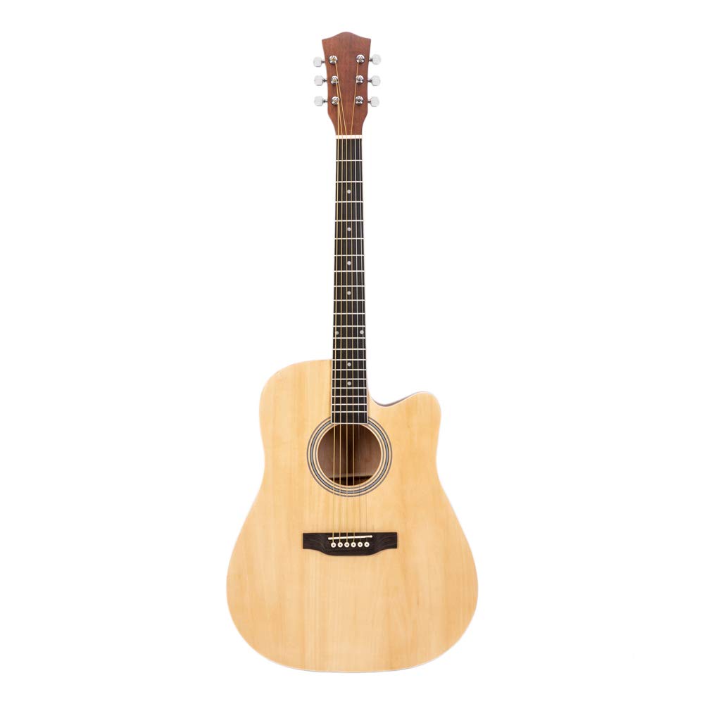 Trlec 41-Inch Full Size Cutaway Acoustic Guitar with 20 Frets - Complete Beginner Kit for Adults & Students Includes Gig Bag, Wrench & Extra Strings (Burlywood) - Perfect for Home Practice, Music Lessons & Campfire Performances