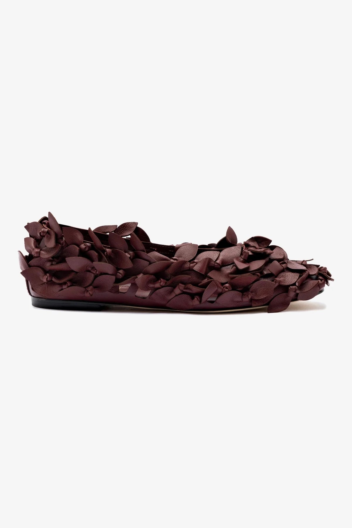 Larroudé x Jonathan Cohen Burgundy Leather Ballet Flats - Comfortable & Stylish Women's Shoes for Work, Parties & Everyday Wear