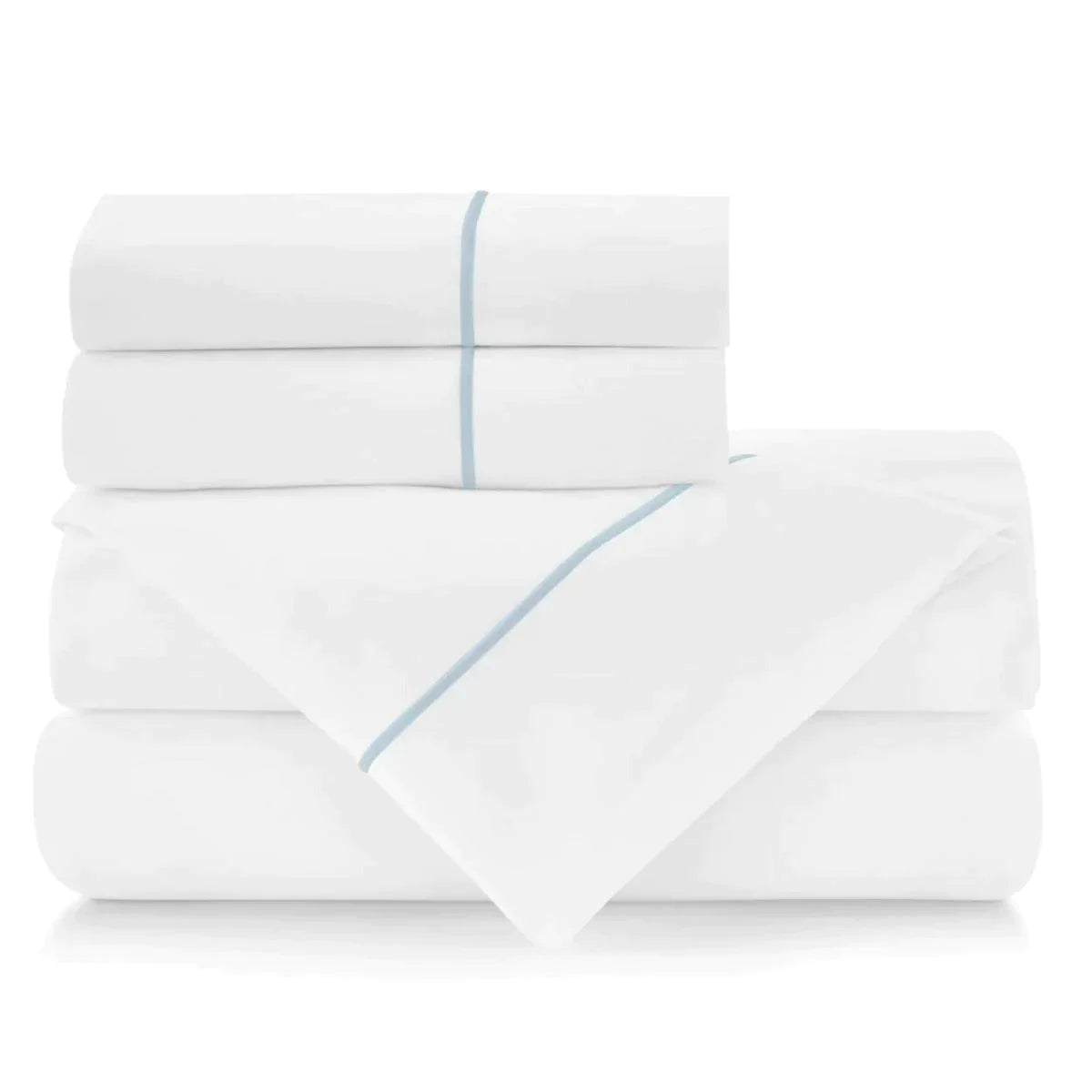Luxury Embroidered Percale Cotton Sheet Set - 100% Breathable & Soft Bedding for Master Bedroom, Guest Room & Hotel Use
