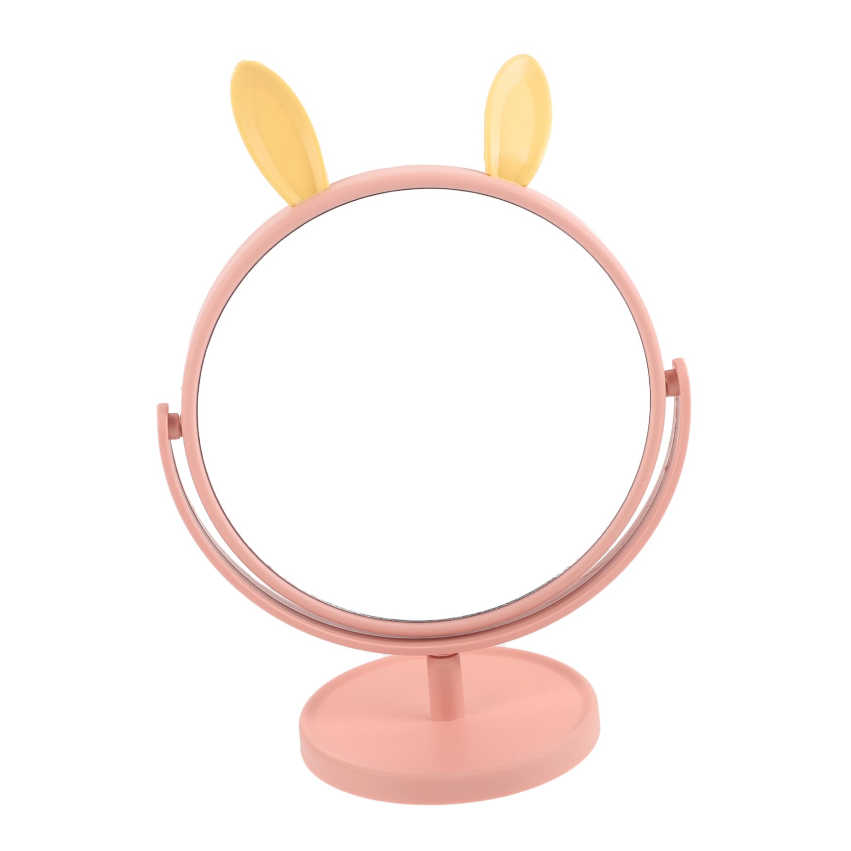 Beavorty 2 Pack Bunny Shaped Non-Reversing Mirror for Kids - Plastic Toddler Safety Mirror for Dressing Table, Desk & Wall Decor (Girls Room, Makeup, Playroom, Nursery)