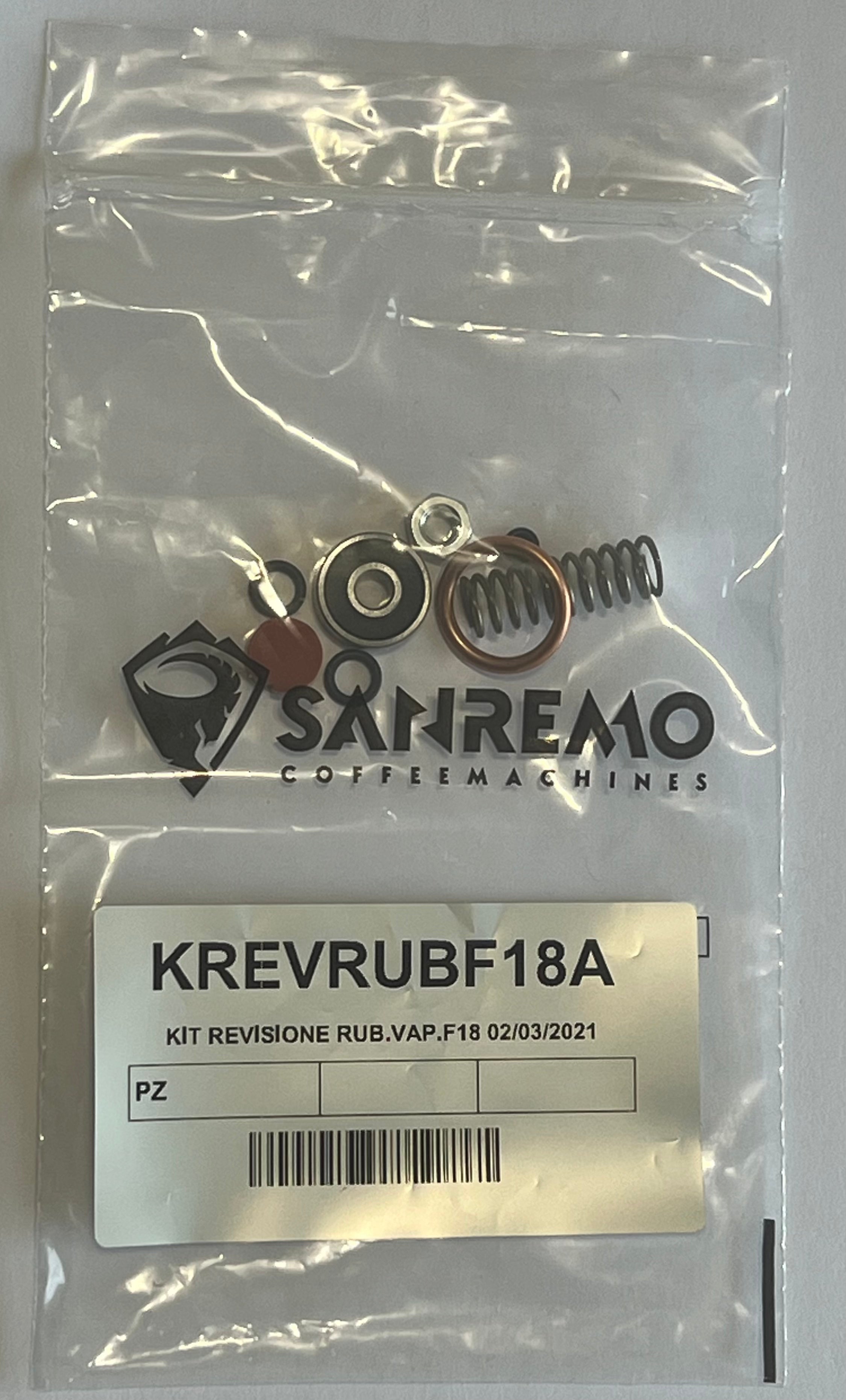 SRKREVRUBF18A Rebuild Kit for F18 Steam Tap - Replacement Parts for Commercial Coffee Machines | Perfect for Restaurants, Cafes & Espresso Bars