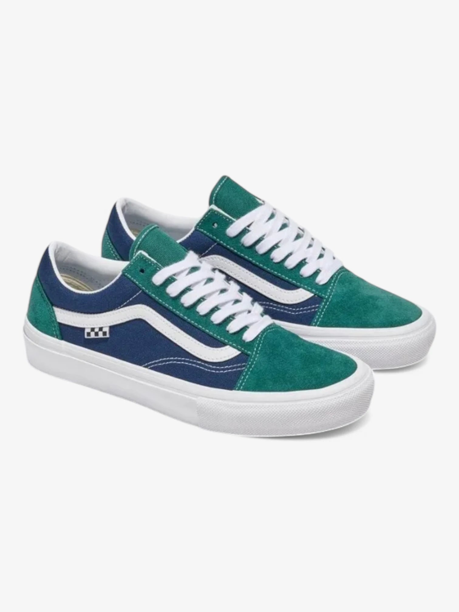 Vans Old Skool Skate Shoes for Men & Women - Classic Blue & Green Sneakers for Skateboarding, Casual Wear & Street Style Fashion