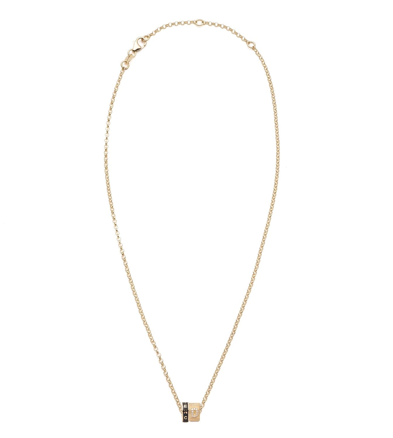 Resilience & Pave Diamond Initial Heartbeat Fine Belcher Chain Necklace - Elegant Personalized Jewelry for Women, Perfect for Gifts, Anniversaries & Special Occasions