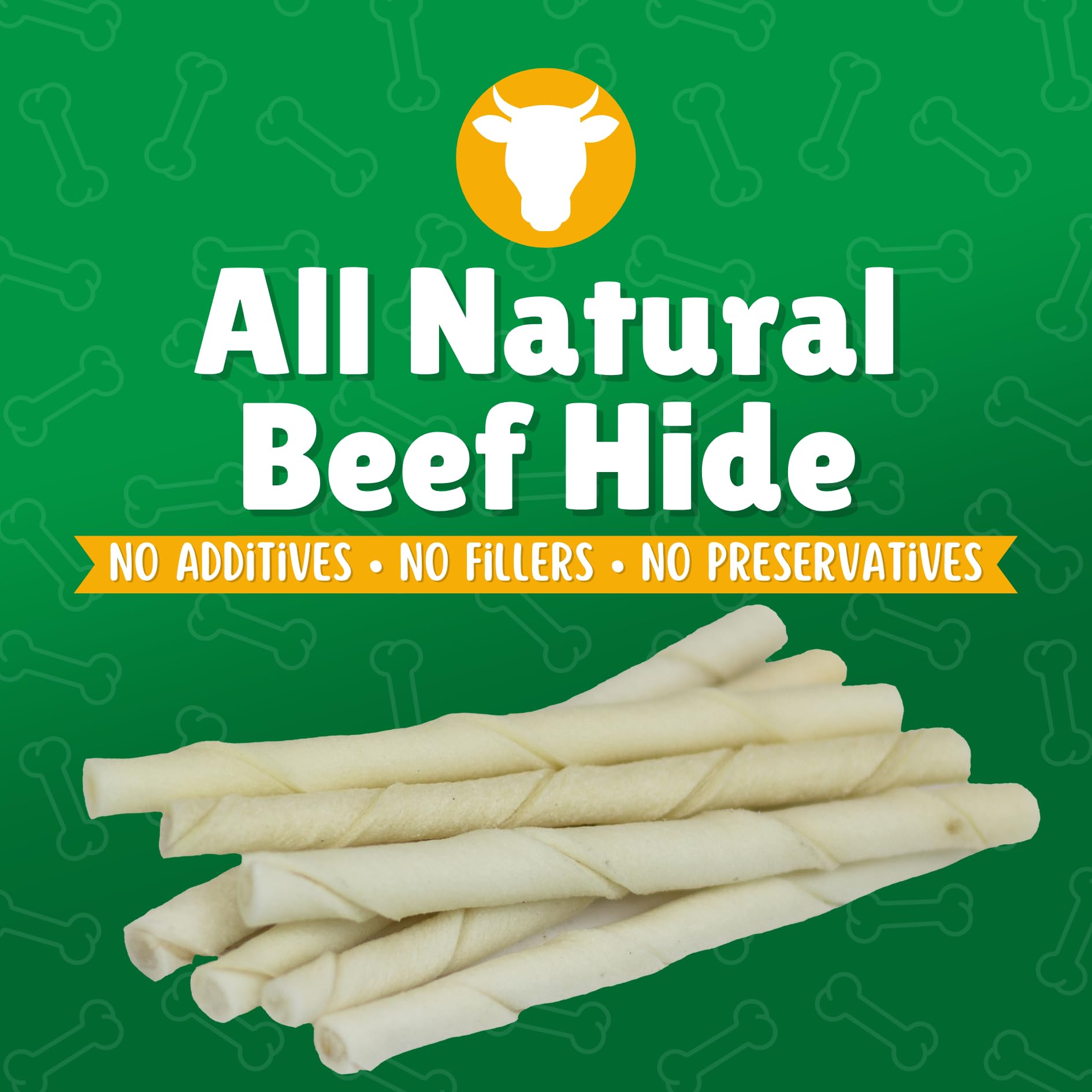 Premium All-Natural Rawhide Dog Chews - Gluten Free Small Dog Treats (60 Count) for Puppies & Adult Dogs - Dental Health & Teething Relief - Perfect for Training Rewards and Anxiety Relief