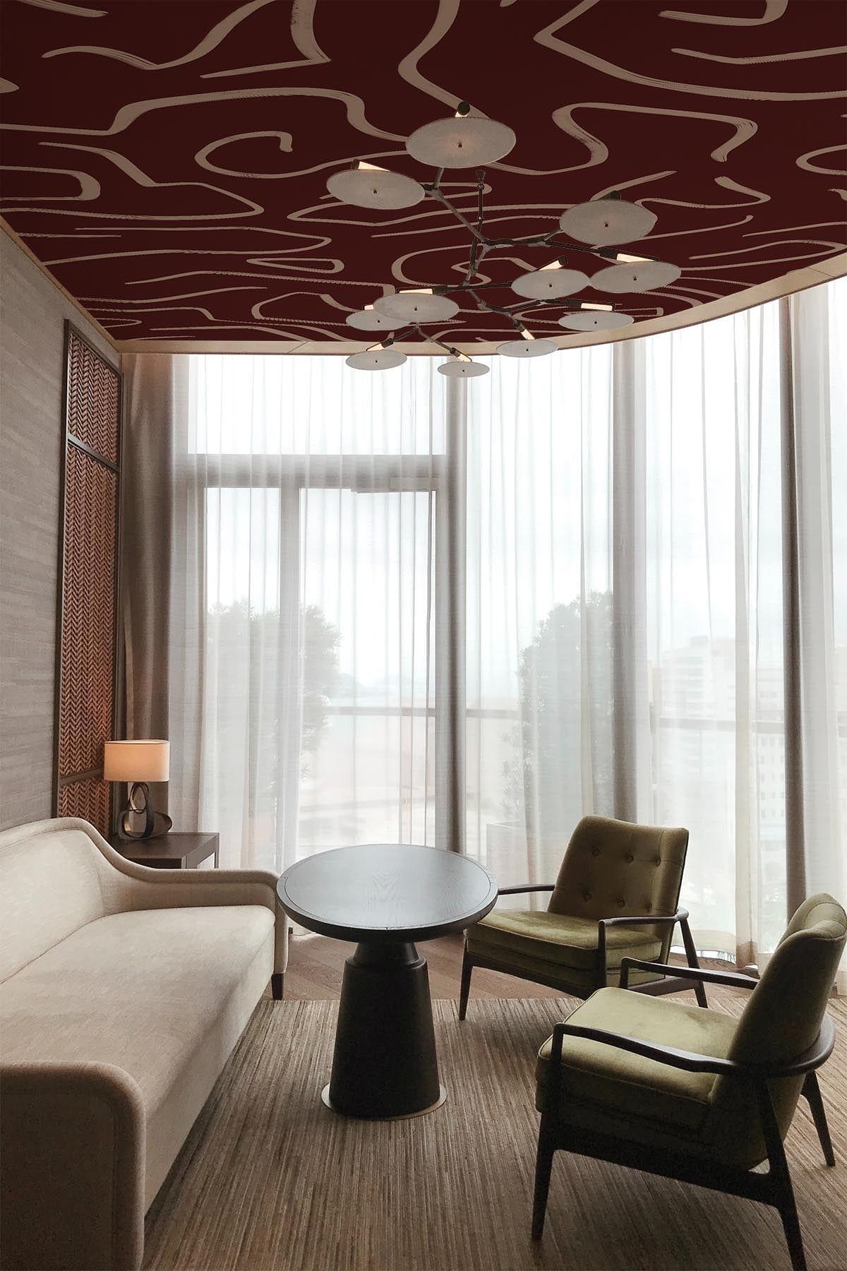Elegant Burgundy Artistic Lines Home Decor - Perfect for Living Room, Bedroom & Office Wall Art