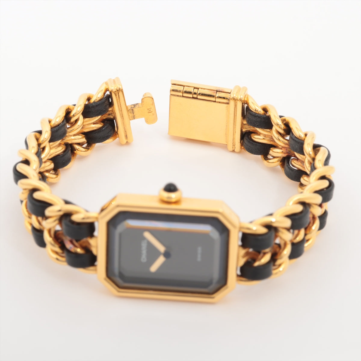 Chanel Première M Black Gold Luxury Watch for Women - Elegant Quartz Dress Watch with Leather Strap - Perfect for Business, Parties & Special Occasions