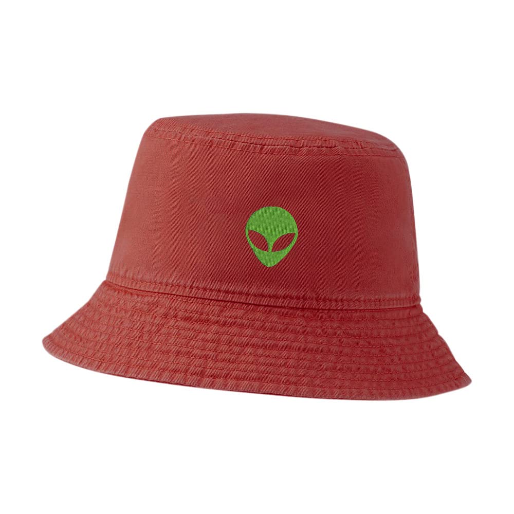Alien Embroidered Bucket Hat for Men & Women - Outdoor Sun Protection Fisherman Hat for Beach, Hiking and Summer Activities