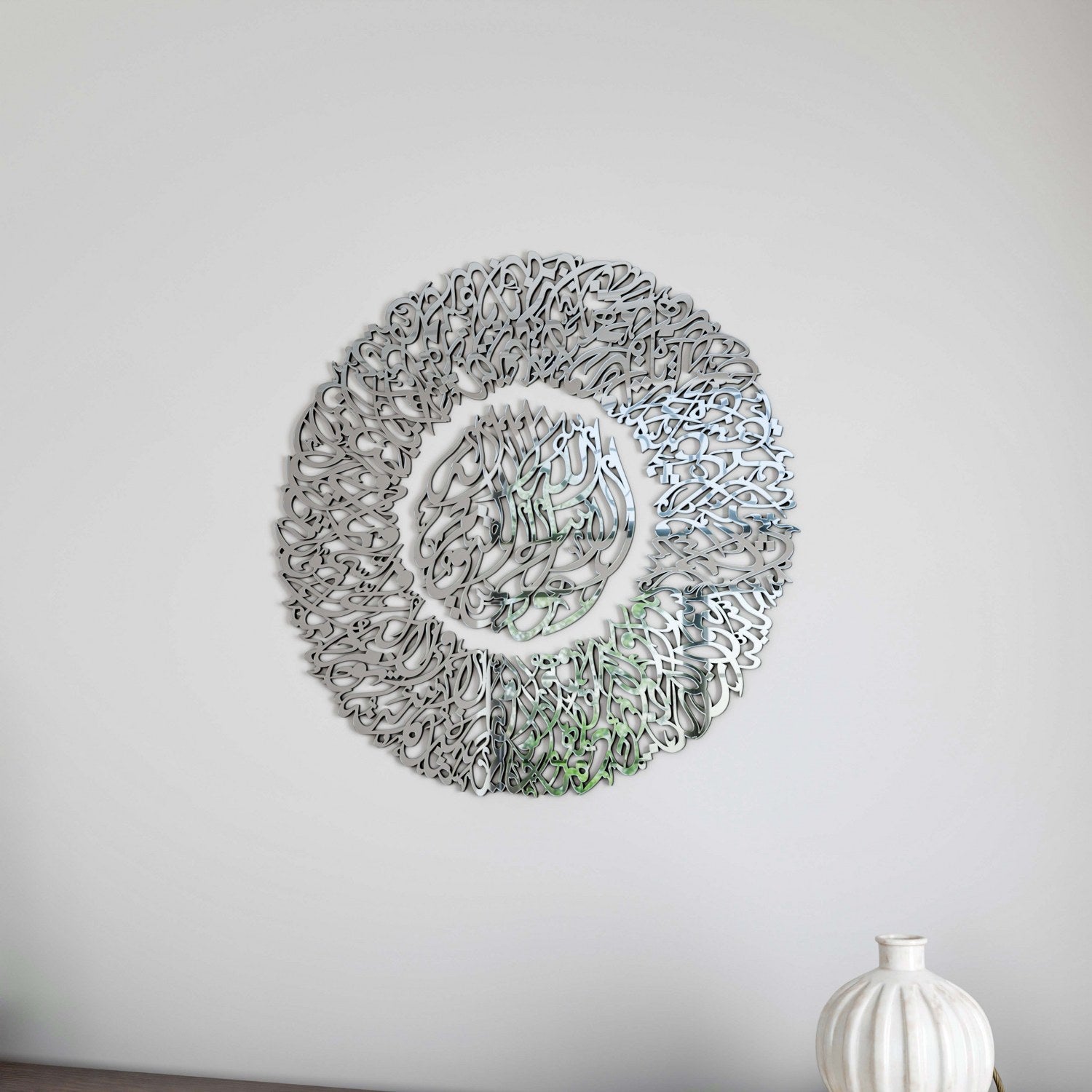 Beautiful Ayatul Kursi Diwani Calligraphy Islamic Wall Art - Wooden Acrylic Home Decor for Living Room, Bedroom & Mosque | Spiritual Gift for Muslims
