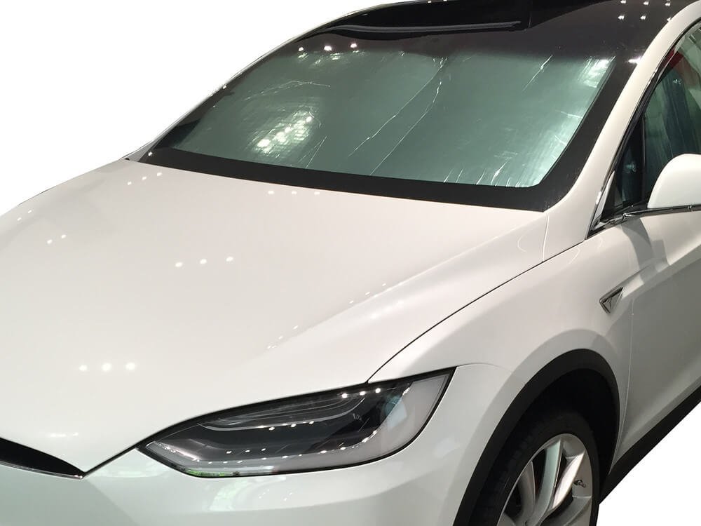 HeatShield - Custom Fit Windshield Sun Shade for Tesla Model X SUV (2016-2024) | UV Protection & Heat Reduction | Perfect for Summer Parking & Road Trips