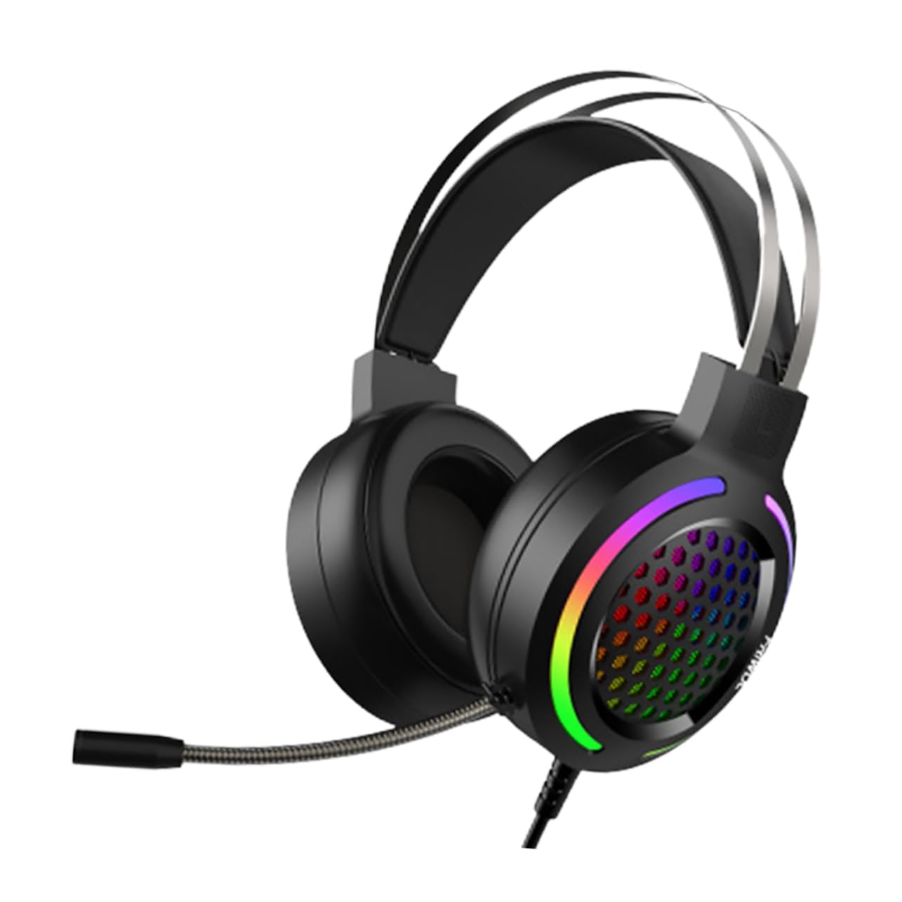 Gadpiparty Gaming Headset with LED Lights - 1PC Wired Over-Ear Headphones for PC, Laptop, Phone - Shine & Eat Design for Immersive Gaming & Music Experience