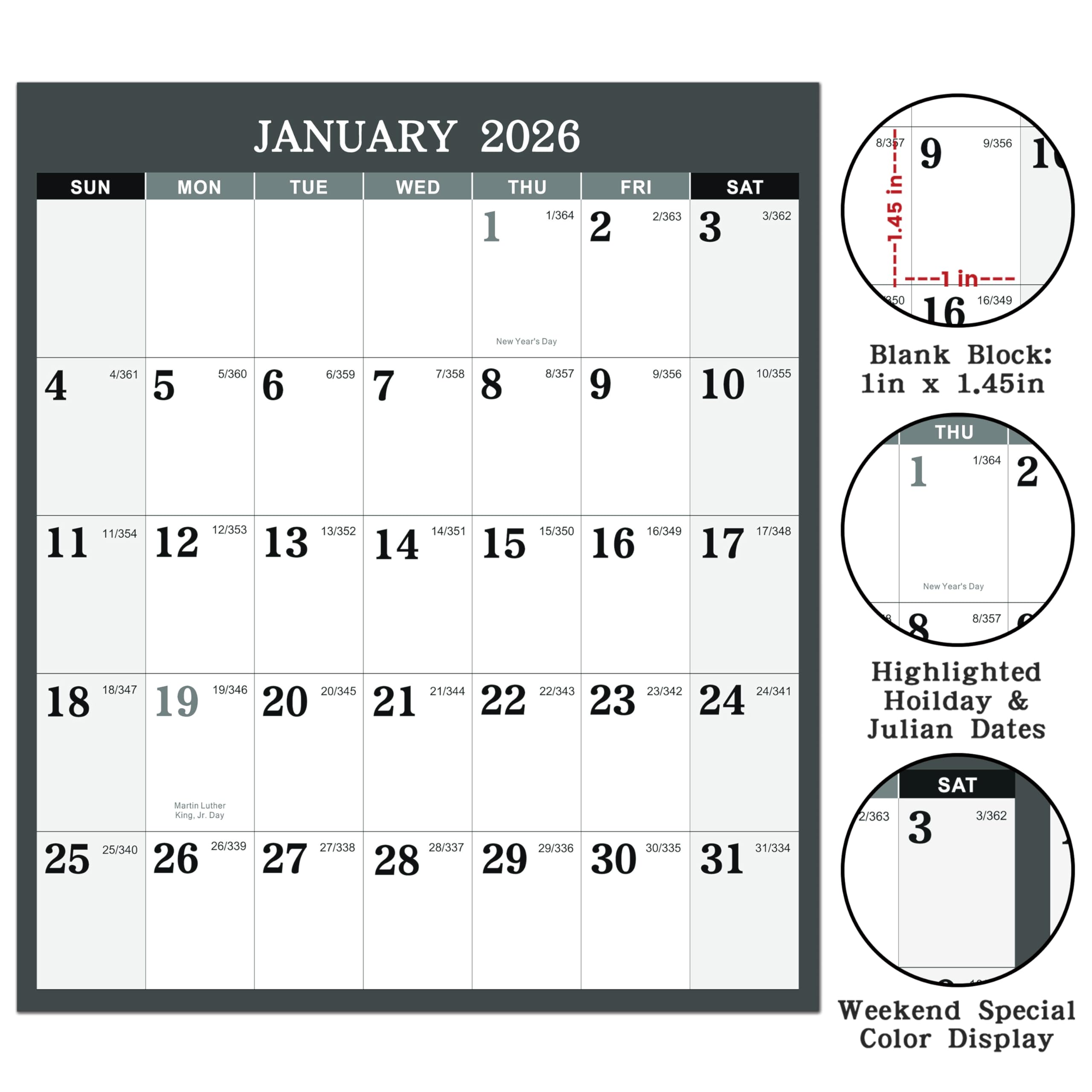 2025-2026 Dry Erase Wall Calendar - Large 34.6