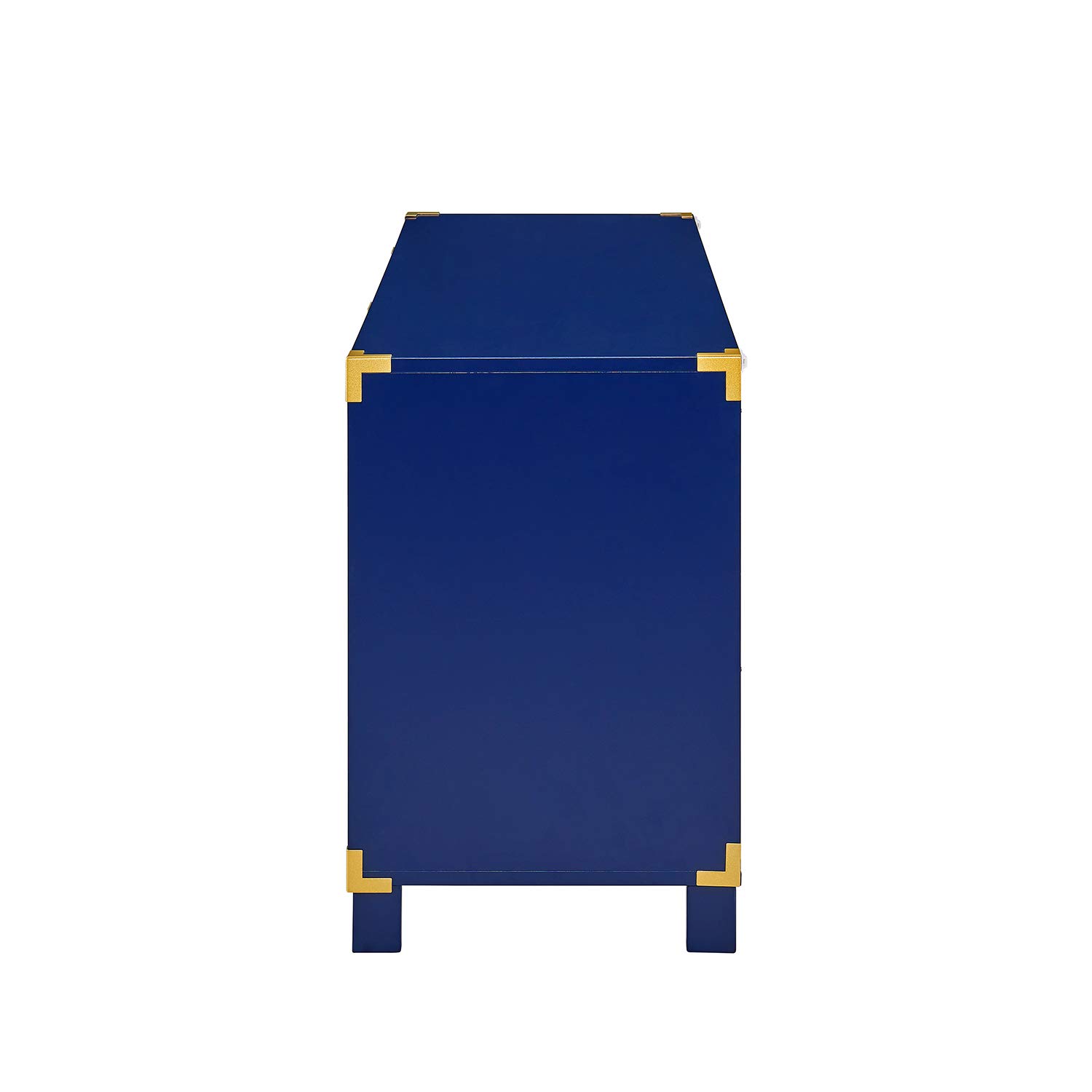 SEI Furniture Campaign Tall TV Stand with Storage - Navy Blue Entertainment Center for Living Room, Bedroom, or Home Theater