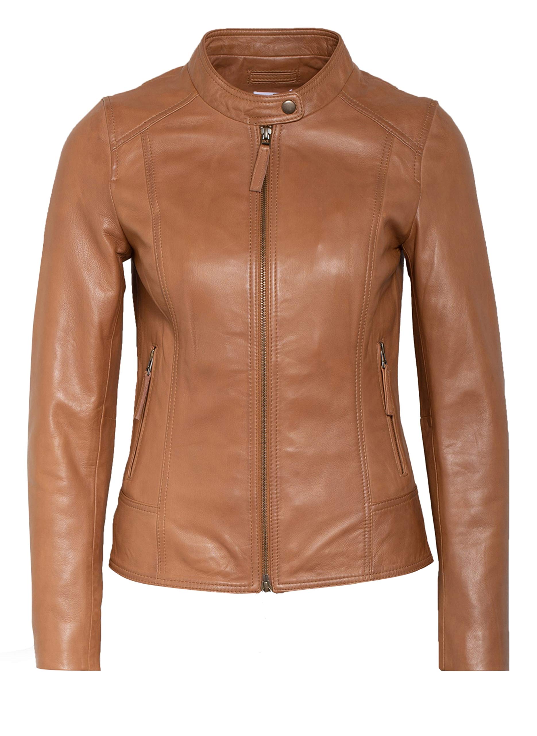 KYZER KRAFT Women's Genuine Lambskin Leather Bomber Jacket - Stylish Motorcycle Biker Jacket for Women | Perfect for Riding, Casual Outfits & Night Out