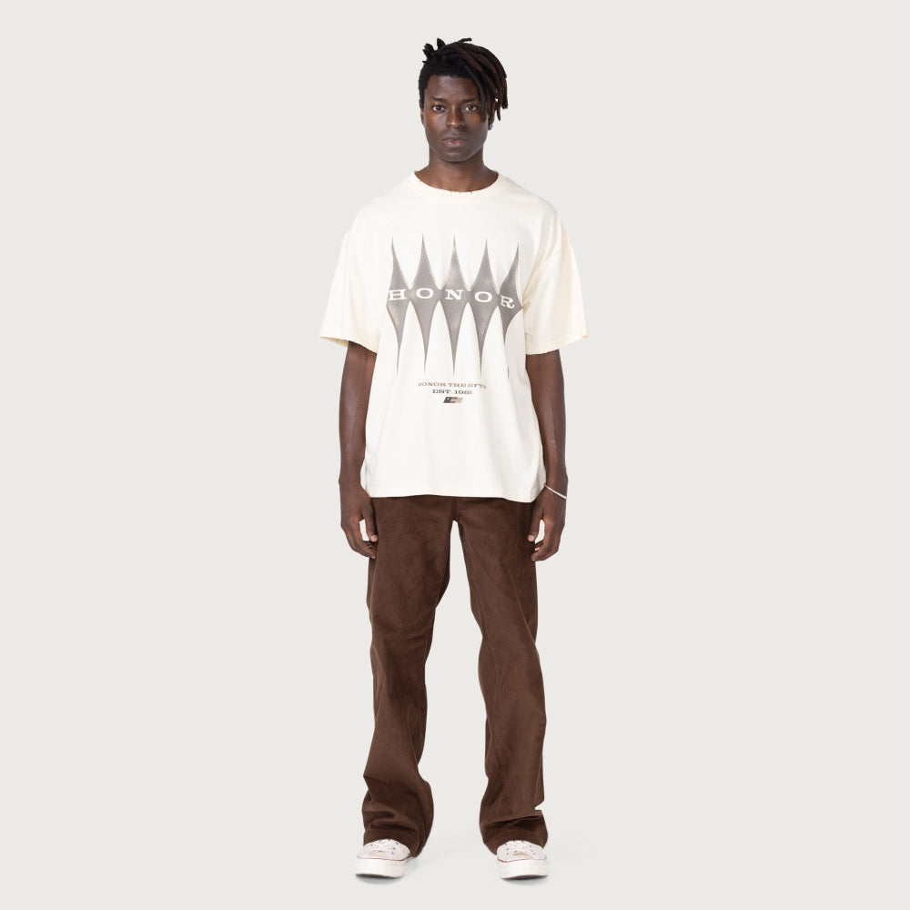 HONOR THE GIFT Premium Diamond SS Tee in Bone White - Stylish Casual T-Shirt for Men & Women - Perfect for Everyday Wear, Gifting & Street Fashion